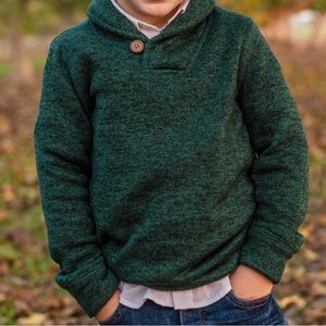 Green Knit Pullover Hoodie Sweater boys 6